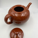 Brown ceramic teapot