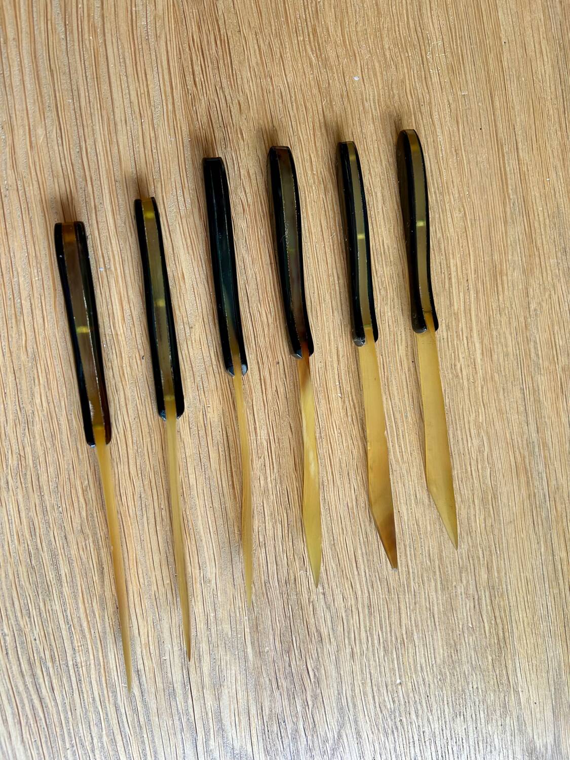 Set of 6 all-ivory knives