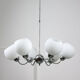 Lustre italien en chrome et opalin du milieu du siècle
