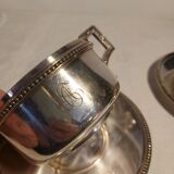 Duo of chocolate cups in silver metal