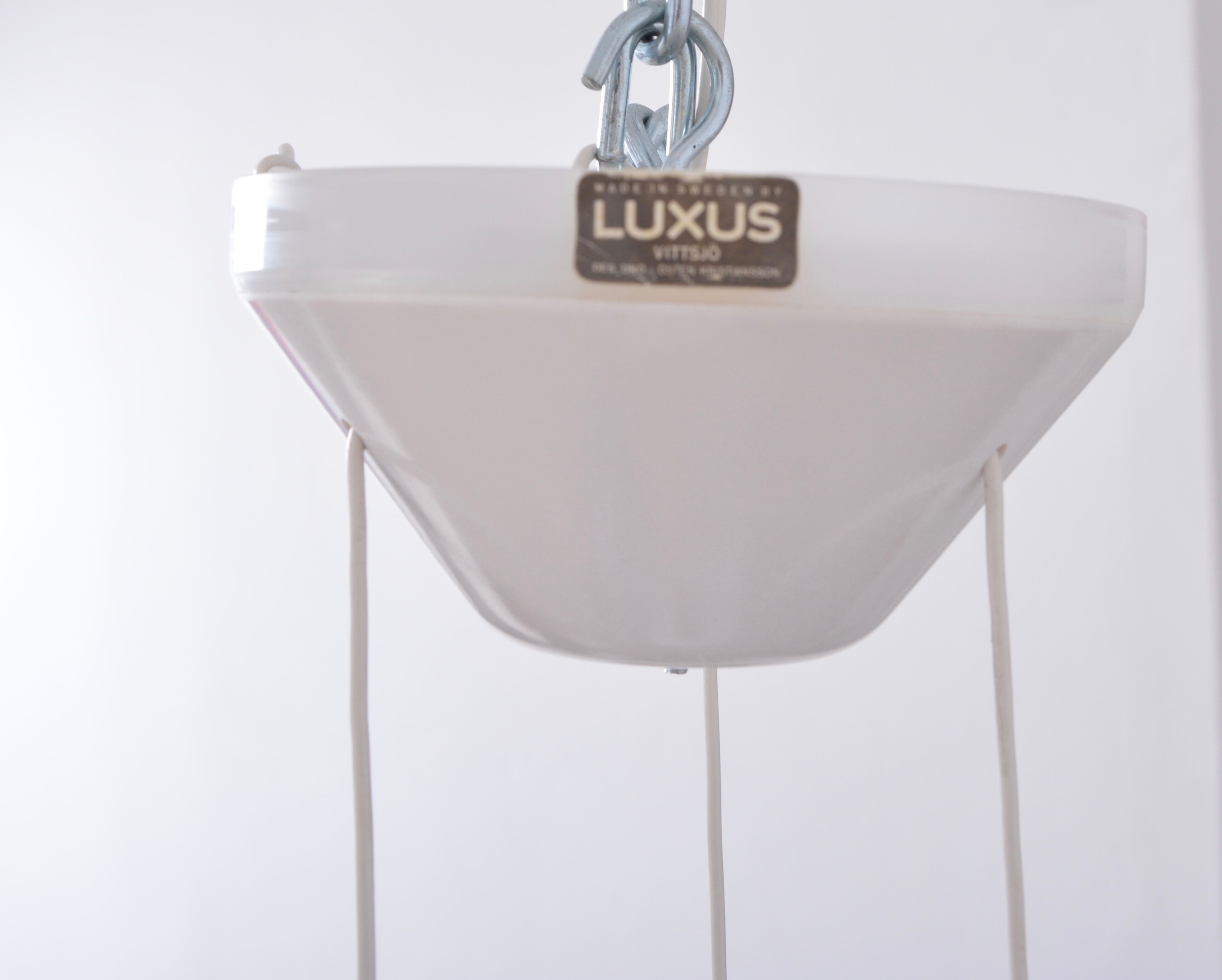 White Mid-Century Modern pendant model "Ufo" by Uno and Östen Kristiansson