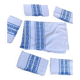 Nappe a the rectangulaire et 6 serviettes, made in france, linge basque, blanche et bleue, Vintage