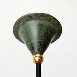 Postmodern Italian candlestick in metal and stone, 1980s.