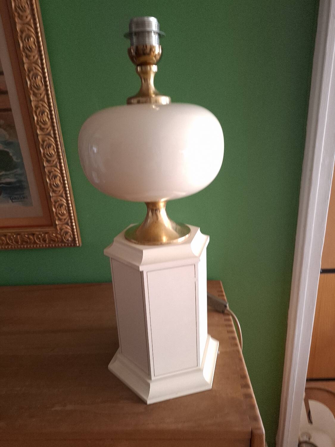 1980s lacquered metal lamp, the Dolphin