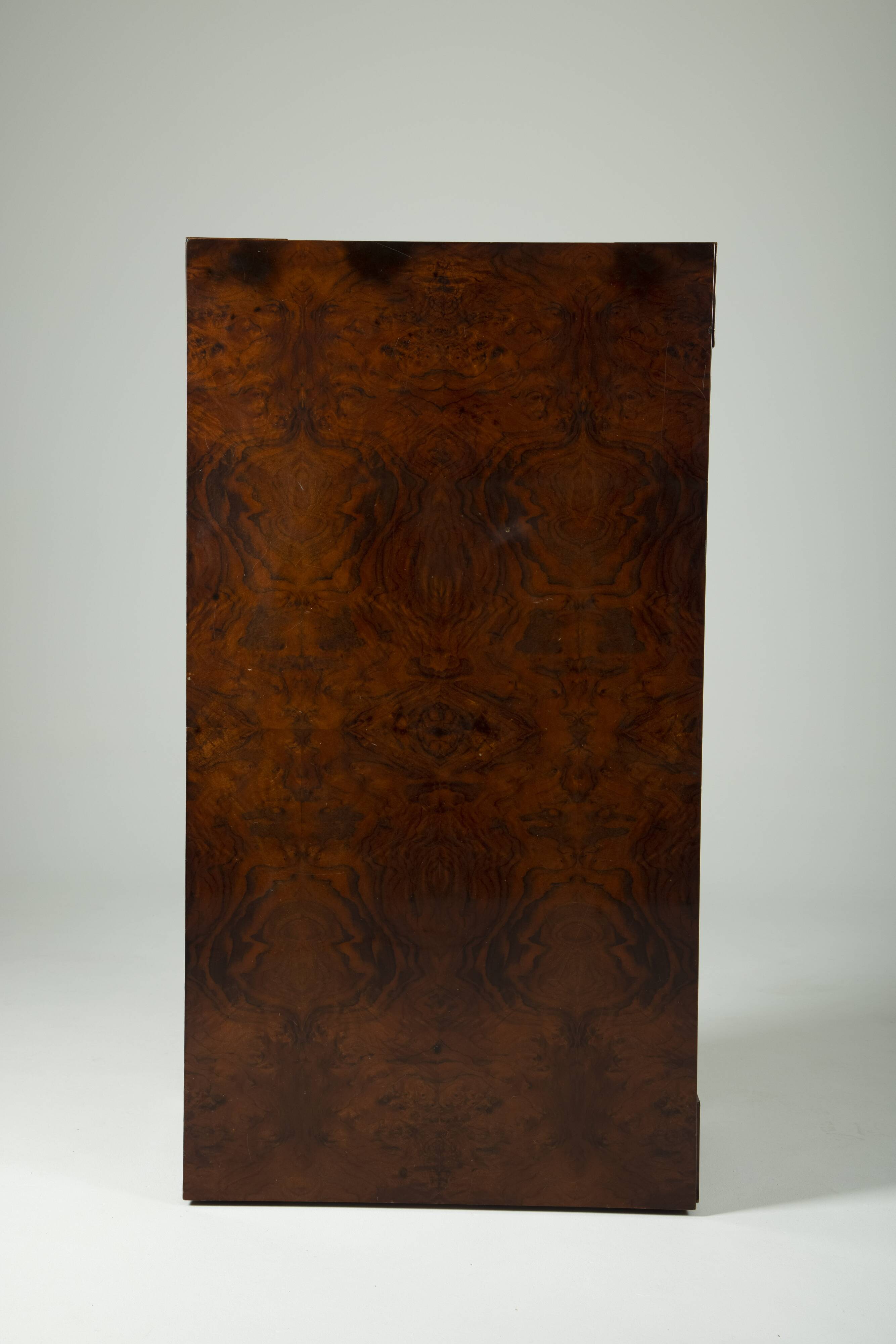 Lacquered elm magnifying glass coffee table, 1970s