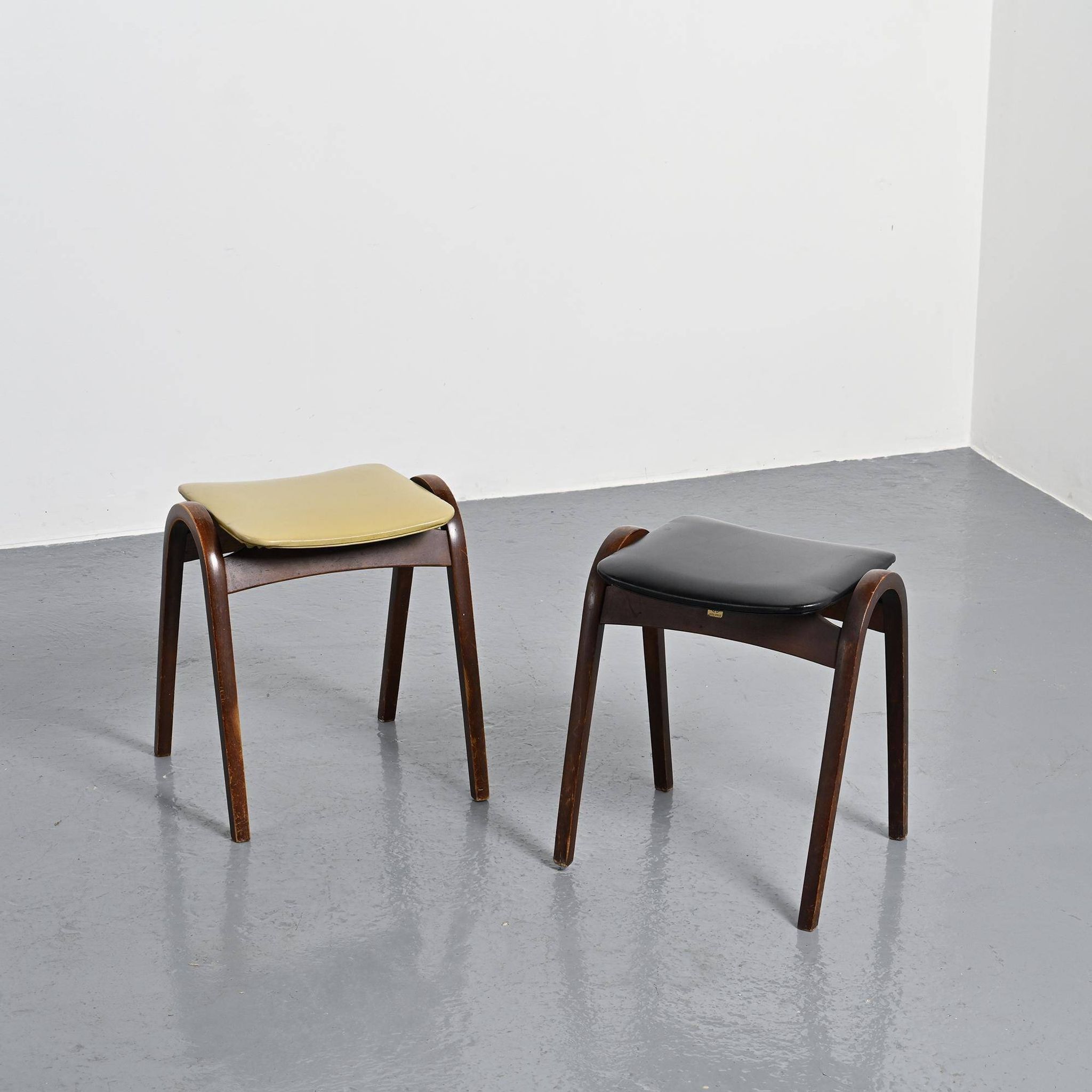 Pair of stools by Isamu Kenmochi for Akita Mokko, Japan circa 1960.