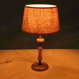 Chic hotel table lamp in onyx and brass, mid-century modern table lamp from the 70s.