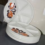 Assiettes vintage Le Creuset à fleurs
