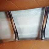 2 skaï chairs and vintage chrome