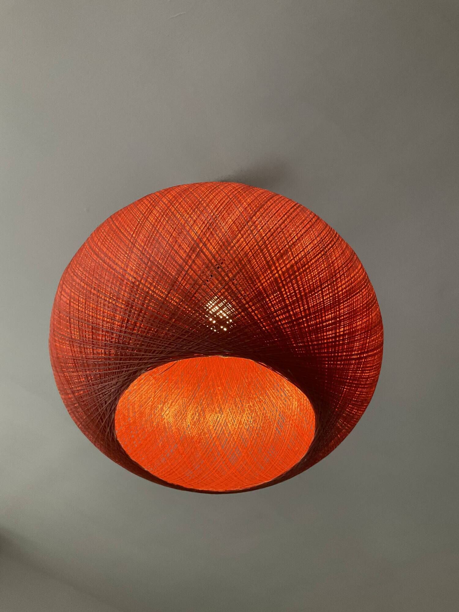 Vintage pendant lamp nylon thread ball 60s-70s
