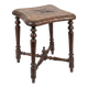 Tabouret ancien en bois sculpté en chêne massif