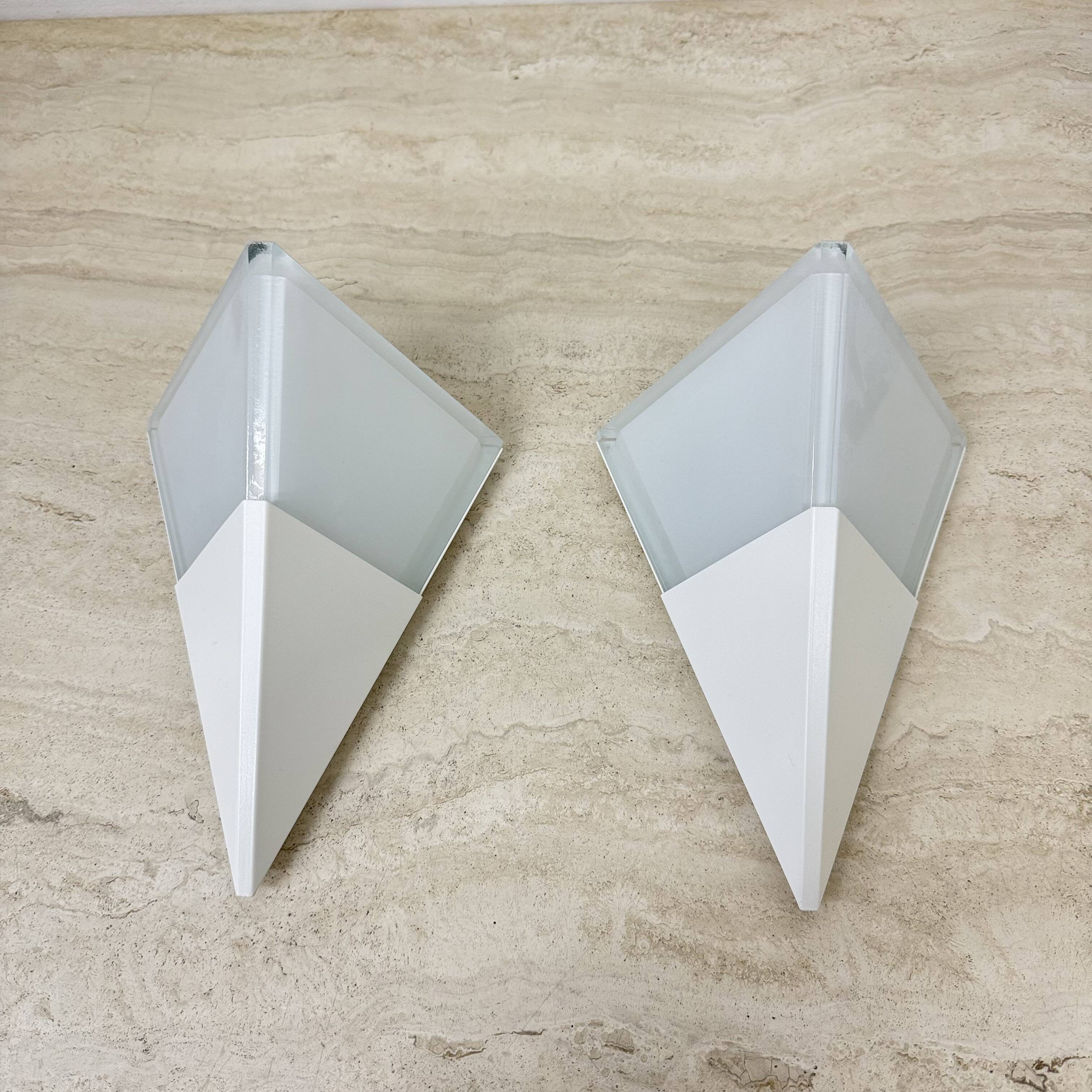 Set of 2 Limburg Glashütte glass wall lamps sconce , 1970s