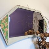 Beveled hexagonal mirror shabby chic style 79 x 42 cm