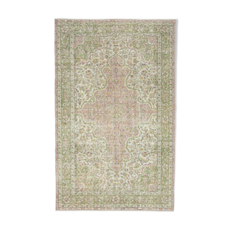 Tapis beige oriental unique en son genre fait à la main 165 cm x 265 cm - 25029