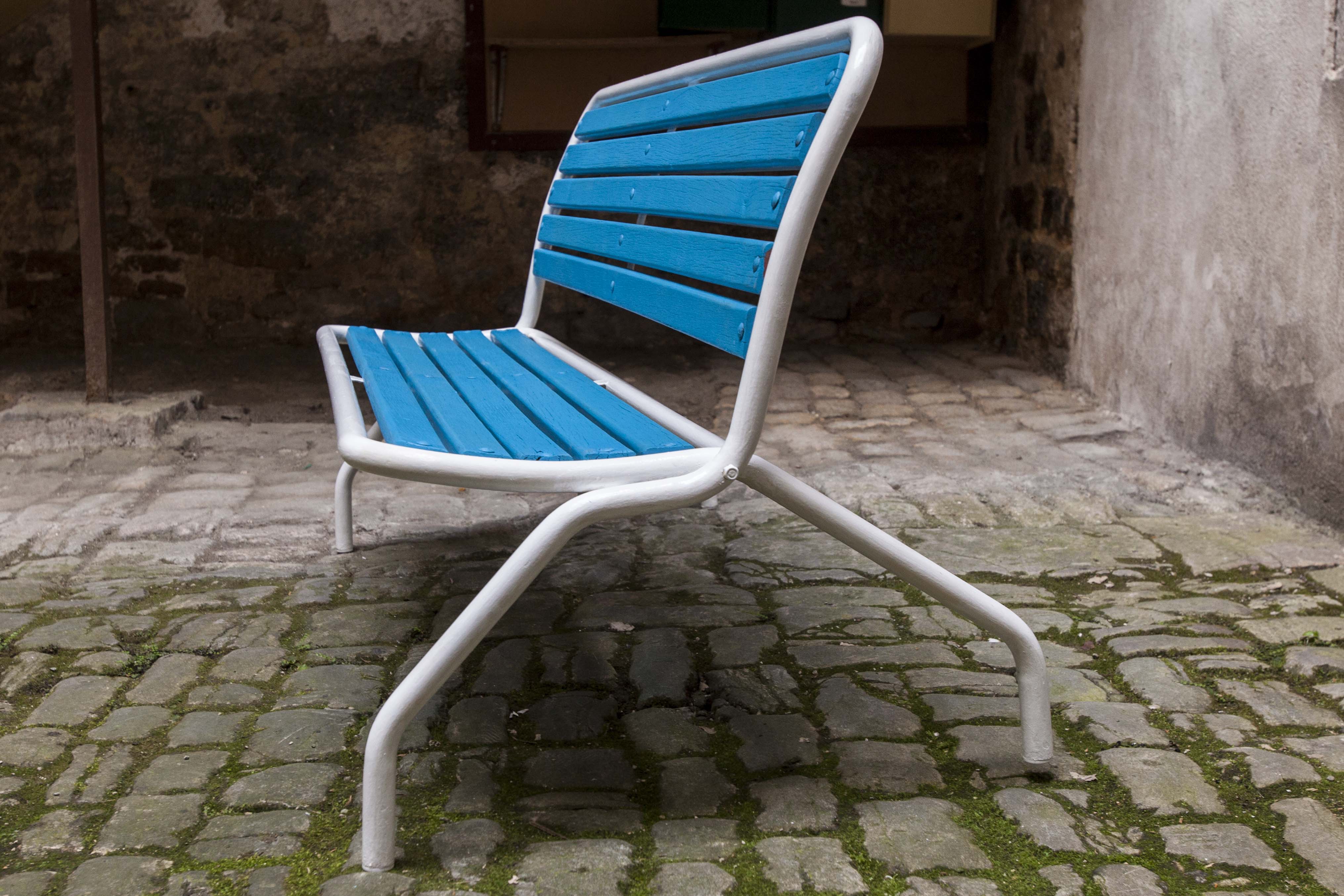 Restored 60s folding garden bench