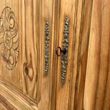 Art deco light raw wood sideboard