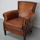 Vintage Dutch cognac coloured leather club chair