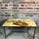 Coffee table in brass and onyx vintage 1960