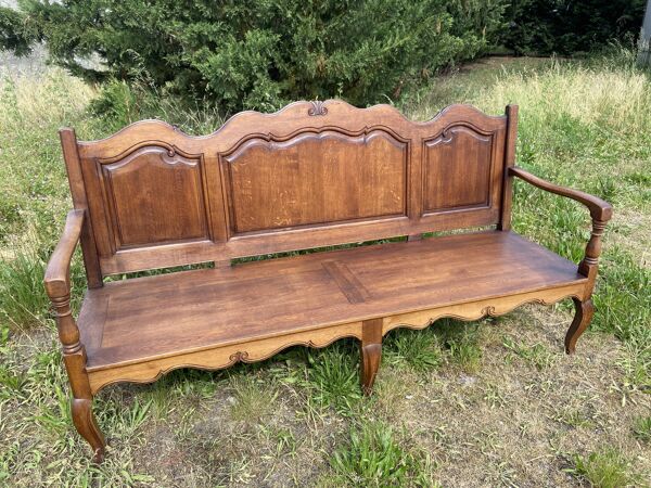 Banc rustique Véranda Patio Vintage Banc de jardin salon en chêne 1980s