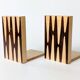 Pair of wooden bookends, Bauhaus style, 1950s