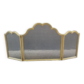 Brass fireplace screen from the 60s, vintage Italian spark screen