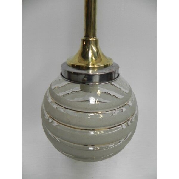 Suspensions Deco glass globe with brass frame