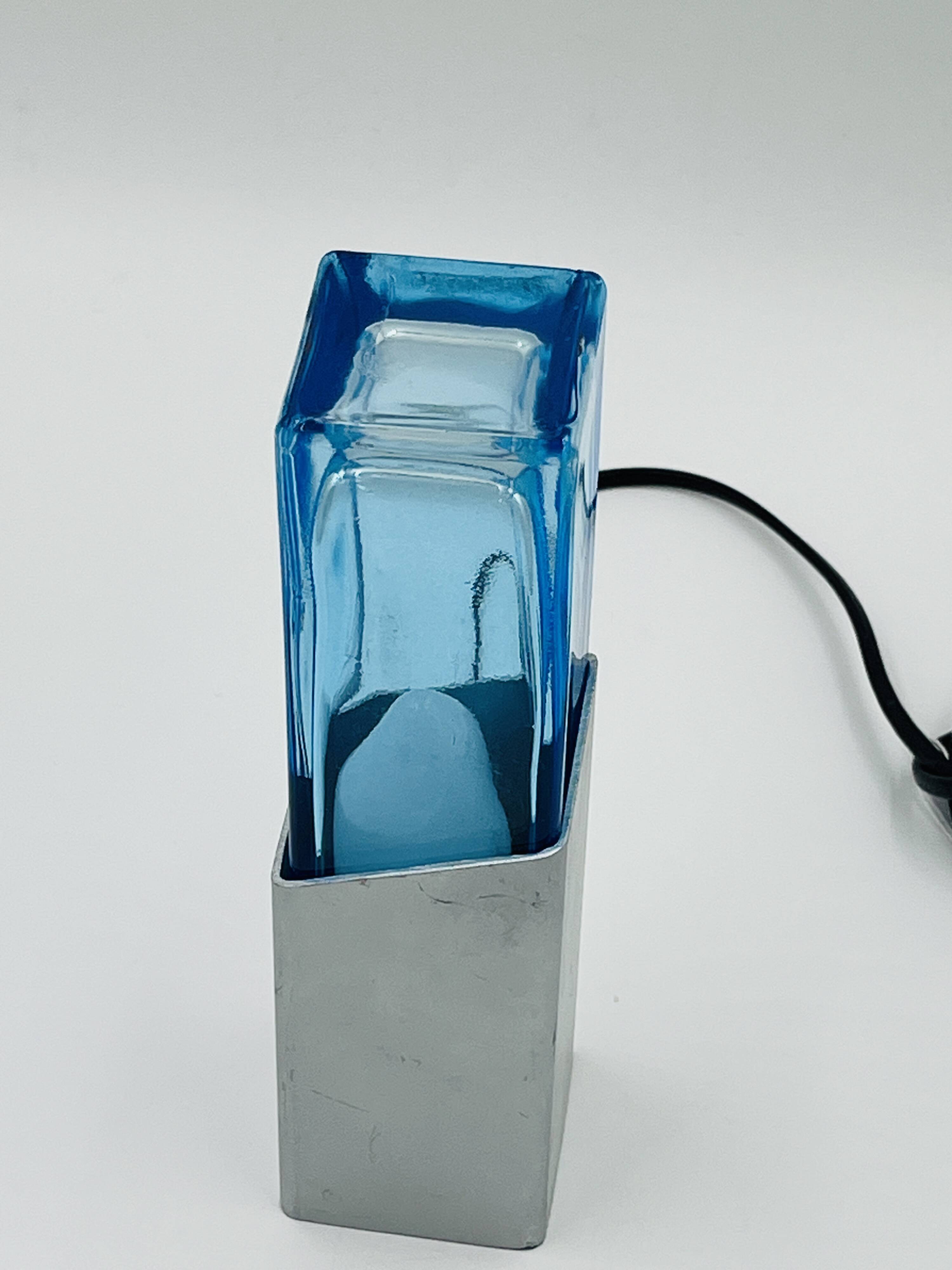 Space Age Glass Block Lamp Murano 1970