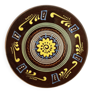 Grand plat en céramique - marron 1960