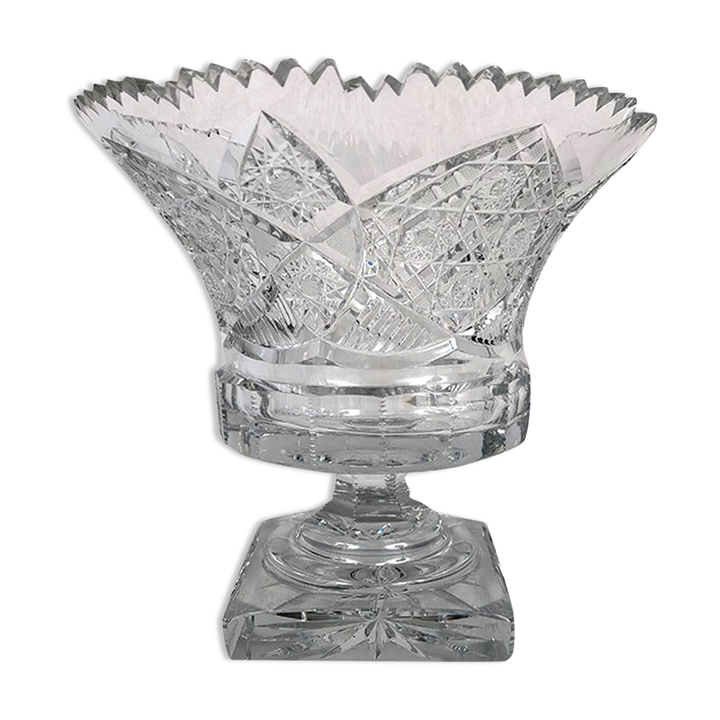 Cut on foot in cut crystal