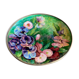 Camille Fauré, art deco cup, enamels on copper