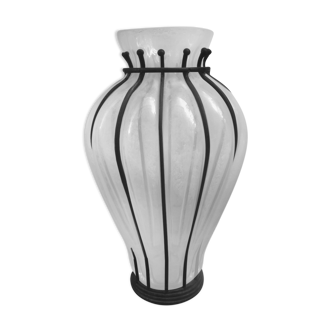 Vintage vase "glass and wrought iron"