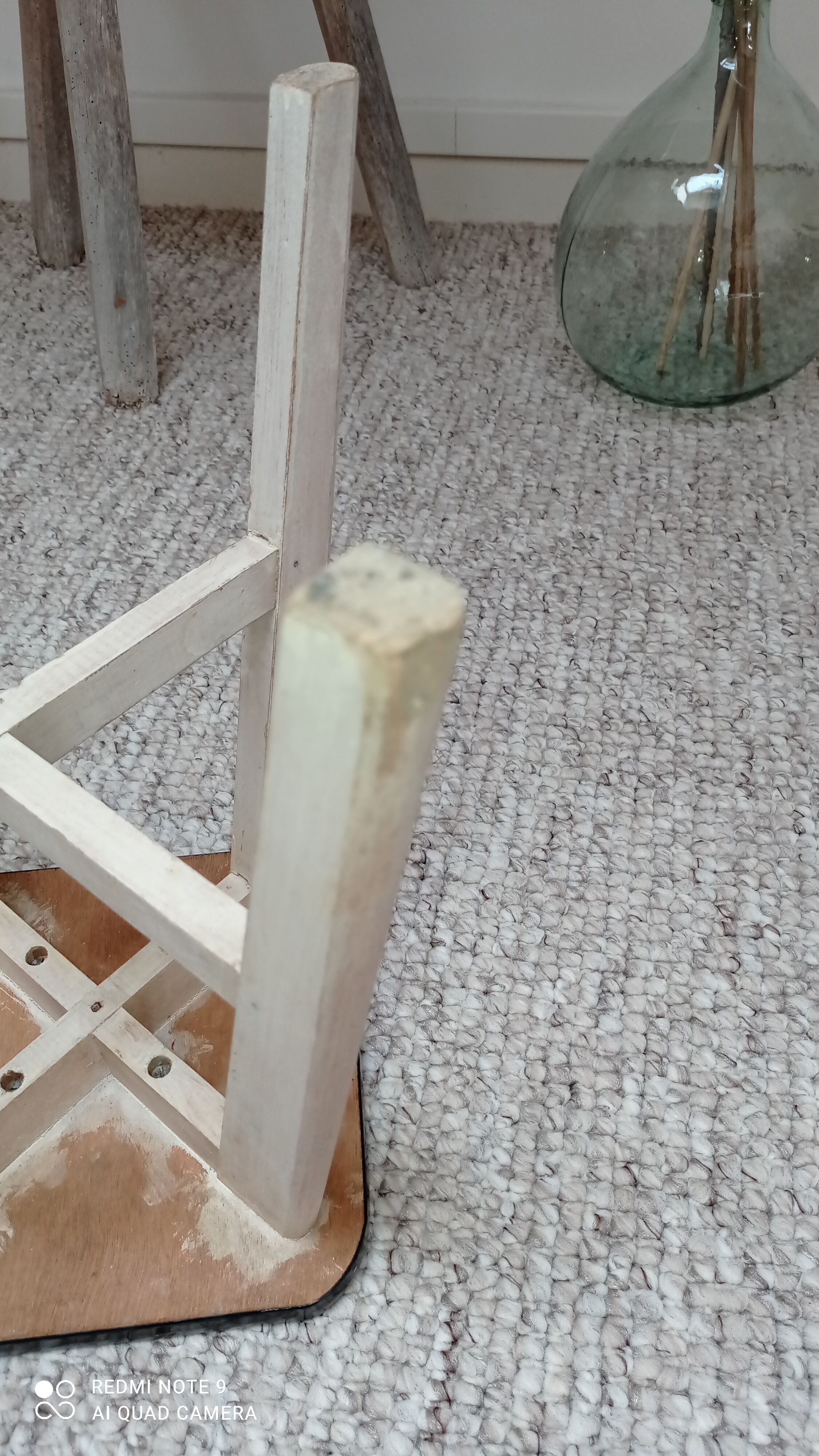 Wooden stool and formica