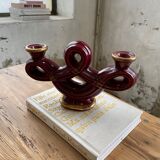 Vintage Vallauris red ceramic candlestick