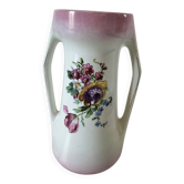 Vase Onnaing Art Nouveau with openwork handles and floral rose decoration.