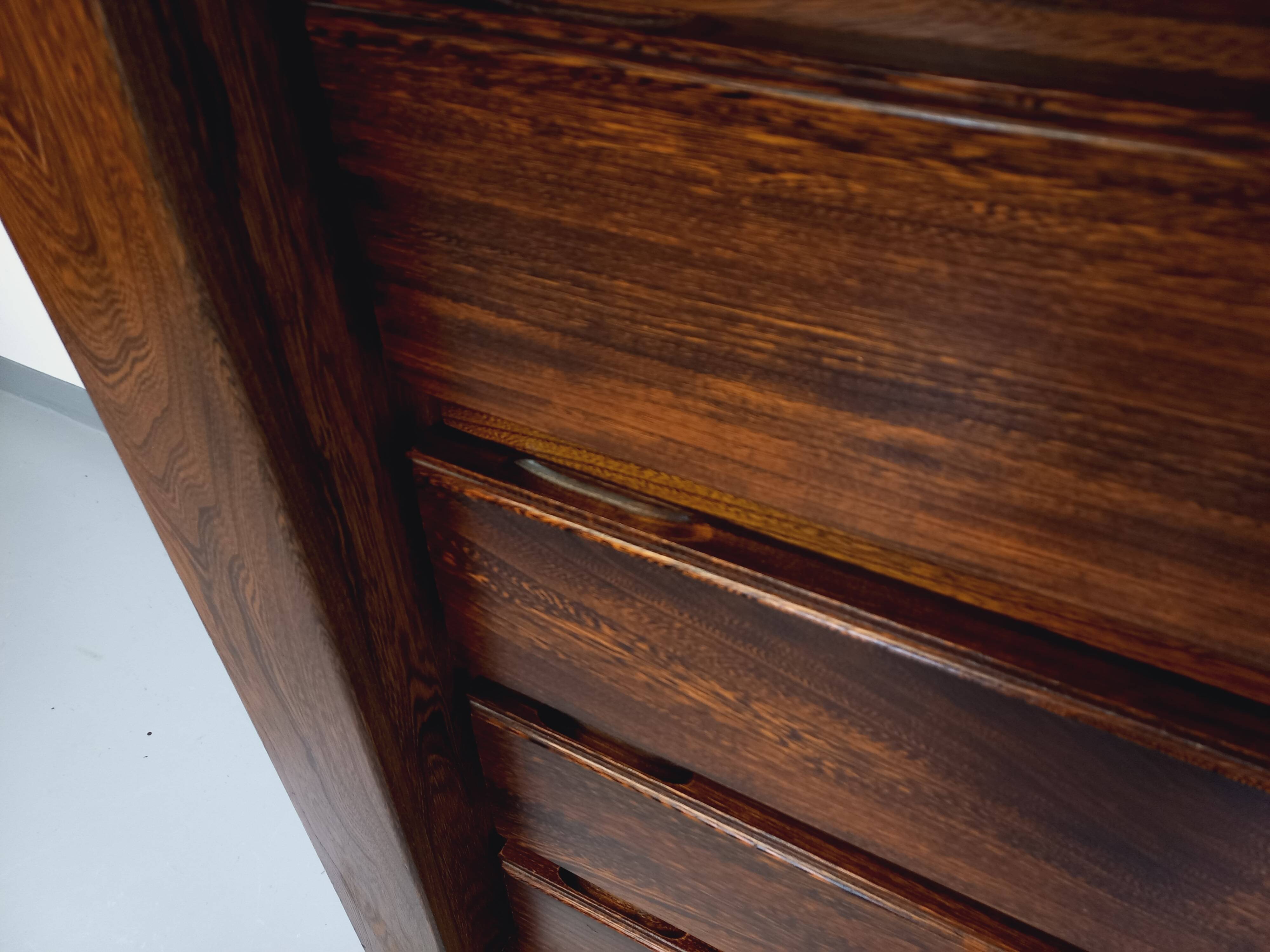 Vintage Maison Regain chest of drawers in solid elm from the 80s