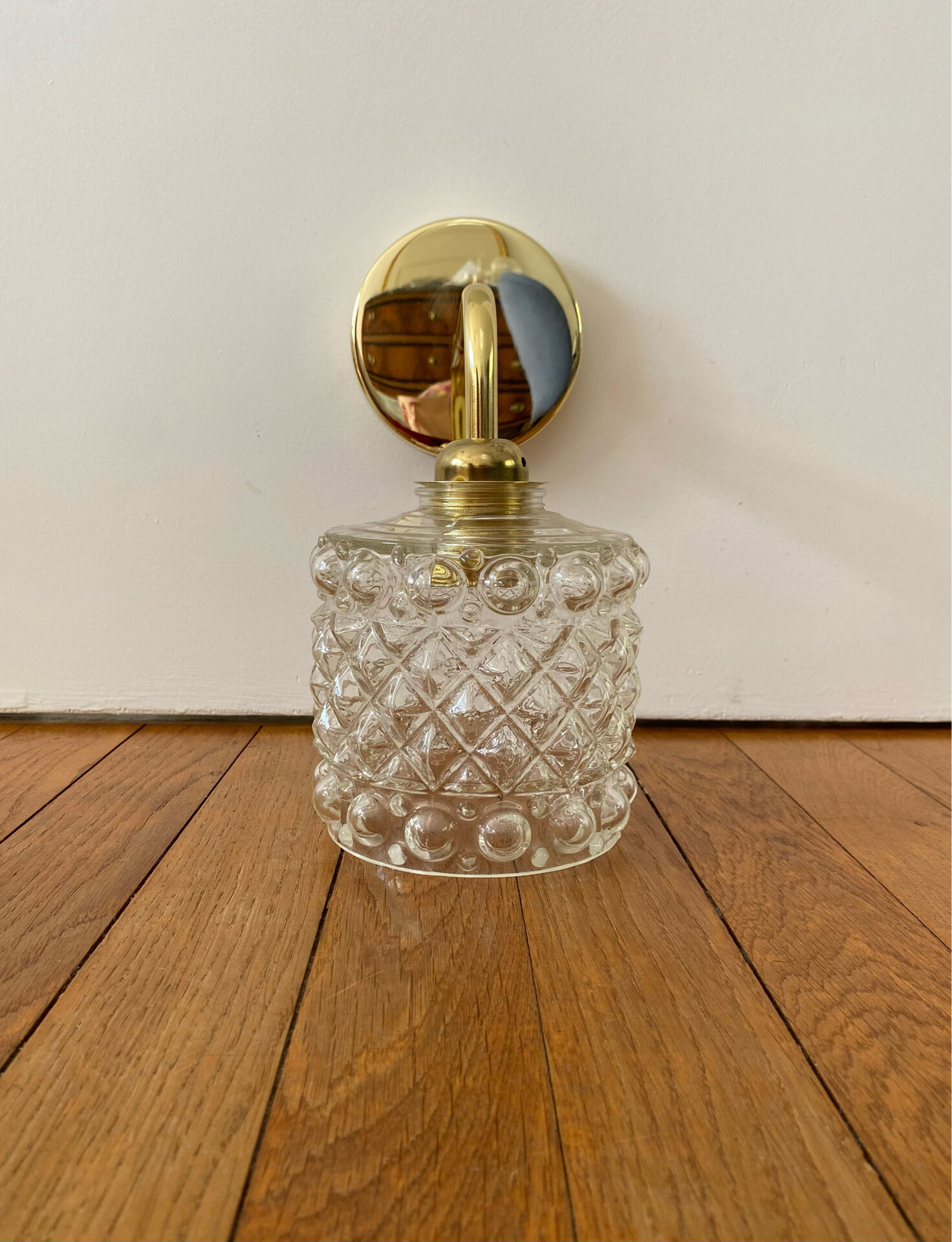 Vintage glass globe wall light