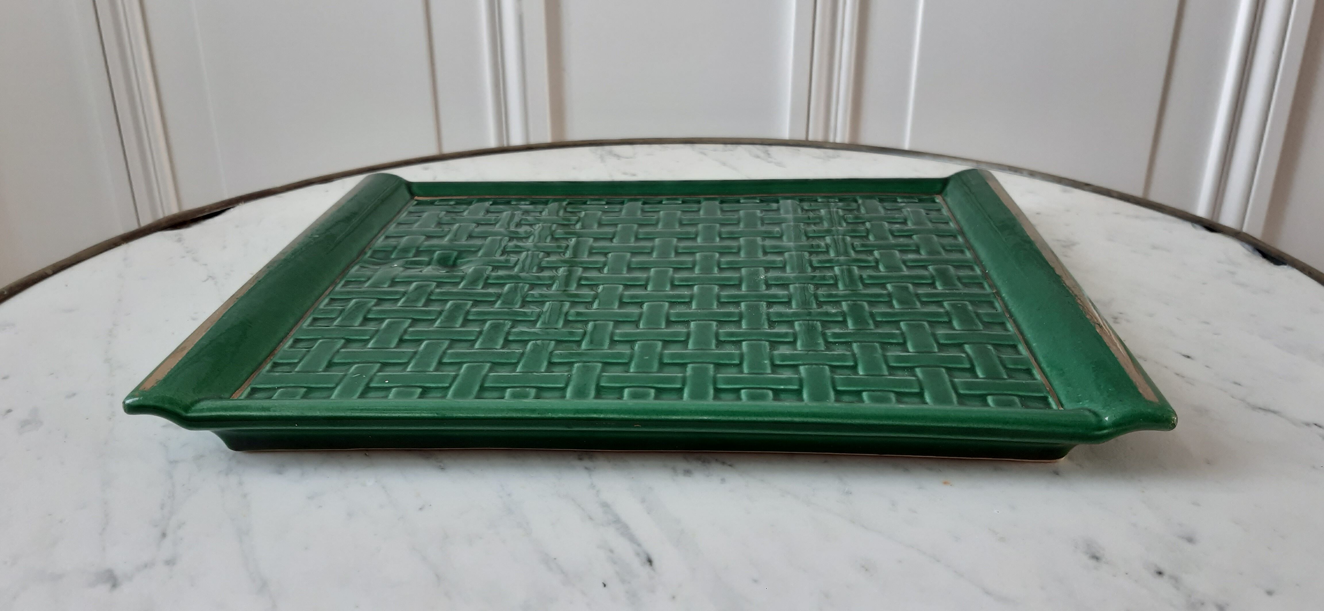 Ceramic top green and gold canning effect 50s