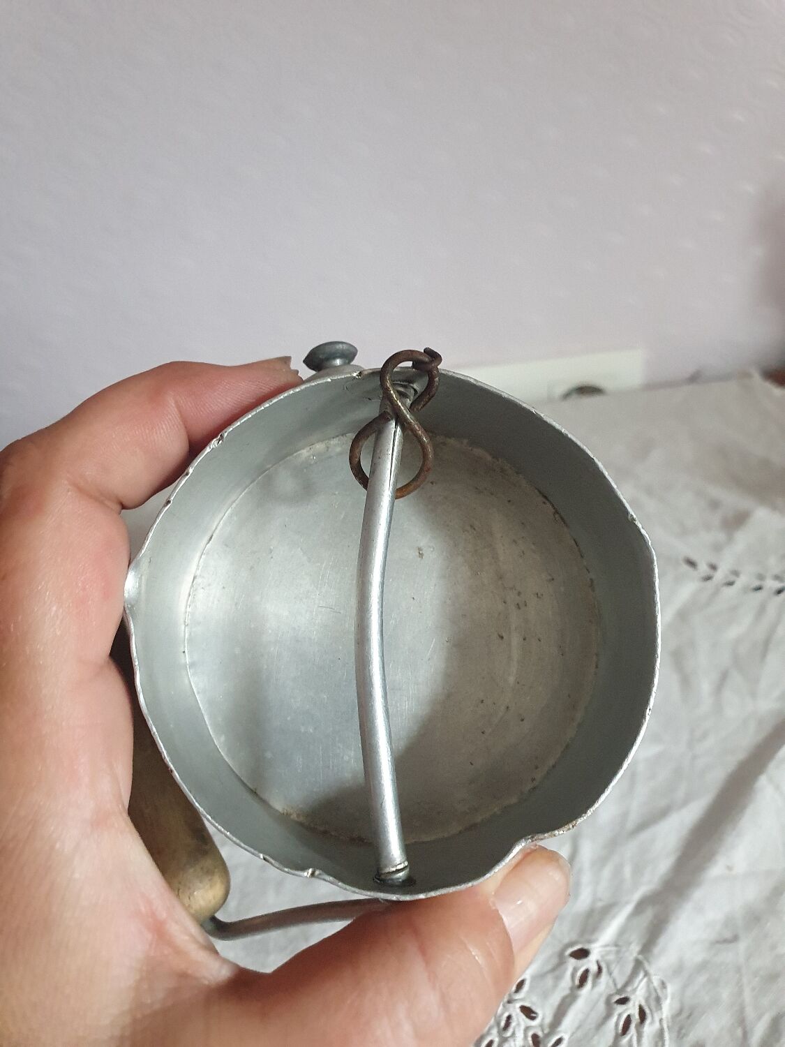 Milk jug whole milk can in vintage aluminum
