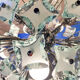 Sputnik chandelier cut glass 1960