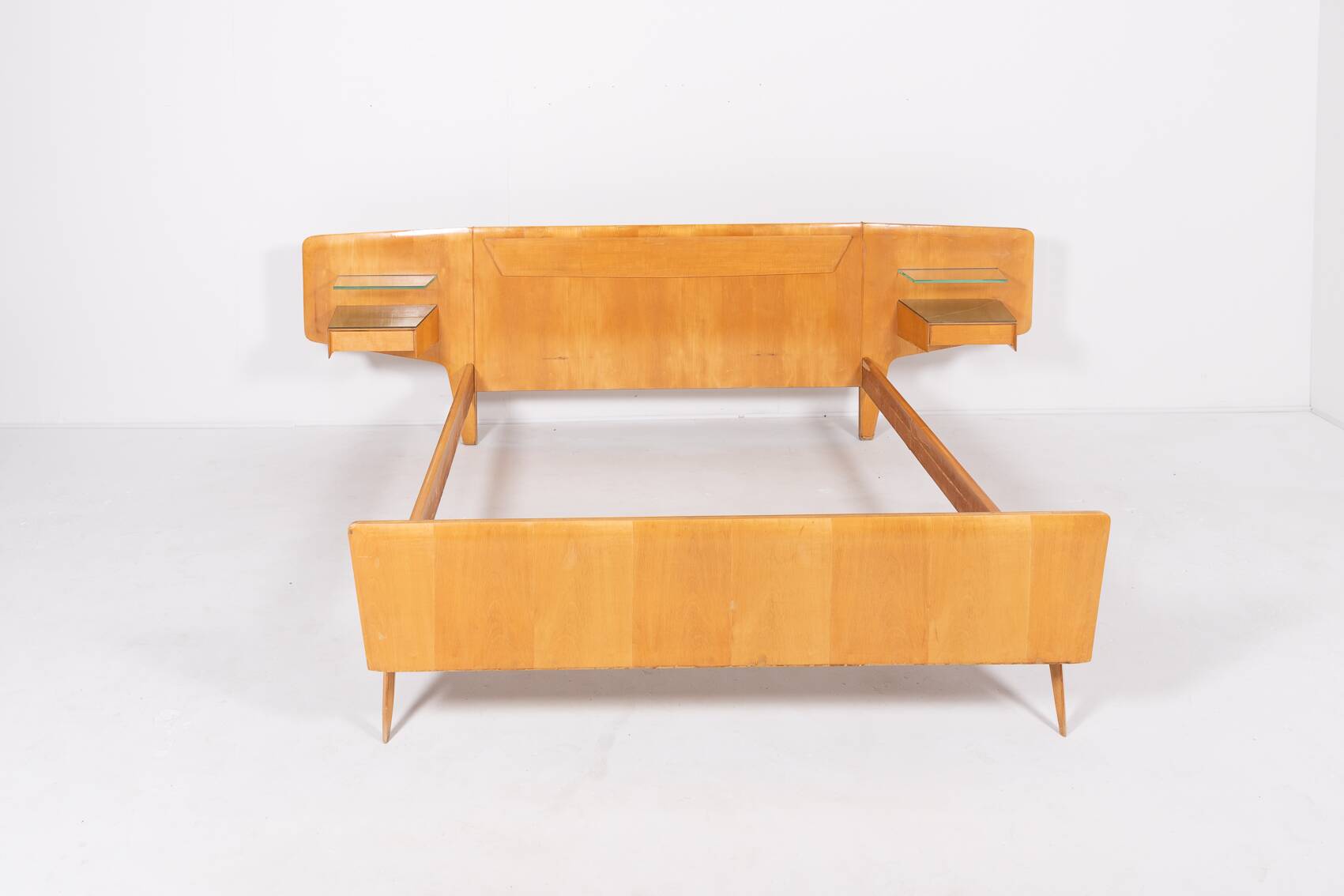 1950’s Mid-Century Italian Modern double bed frame from Vittorio Dassi