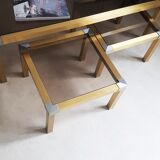 Trio de tables dorées vintage