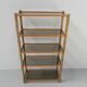 Bamboo display cabinet with 5 smoked glass shelves