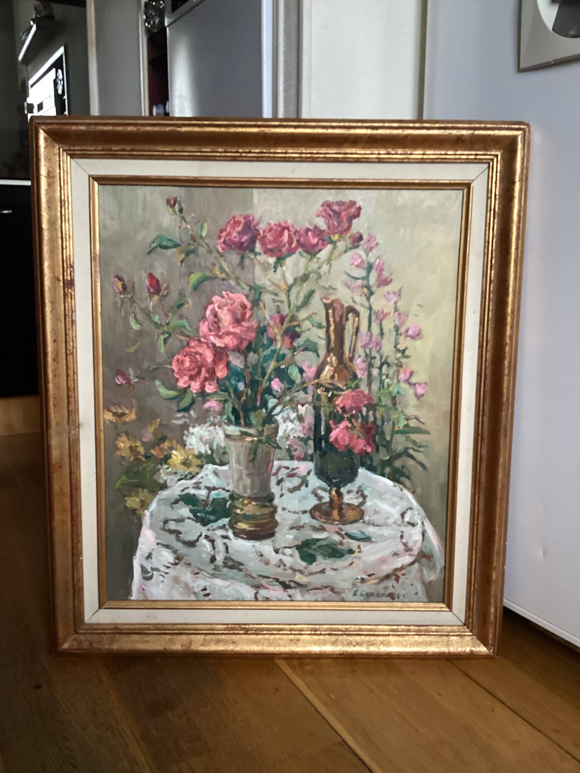 Oil painting on canvas, signed, dimensions: height - 70 cm - width - 60 cm