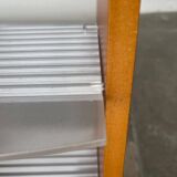 Postmodern CD storage unit in wood, metal, and plastic by Ezech, 1980s.