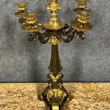 Magnificent bronze candelabra double patina Empire era circa 1810-1820