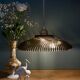 Vintage amber molded glass lampshade pendant light - tableware collection -