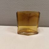 Amber coloured vase in hard pressed glass