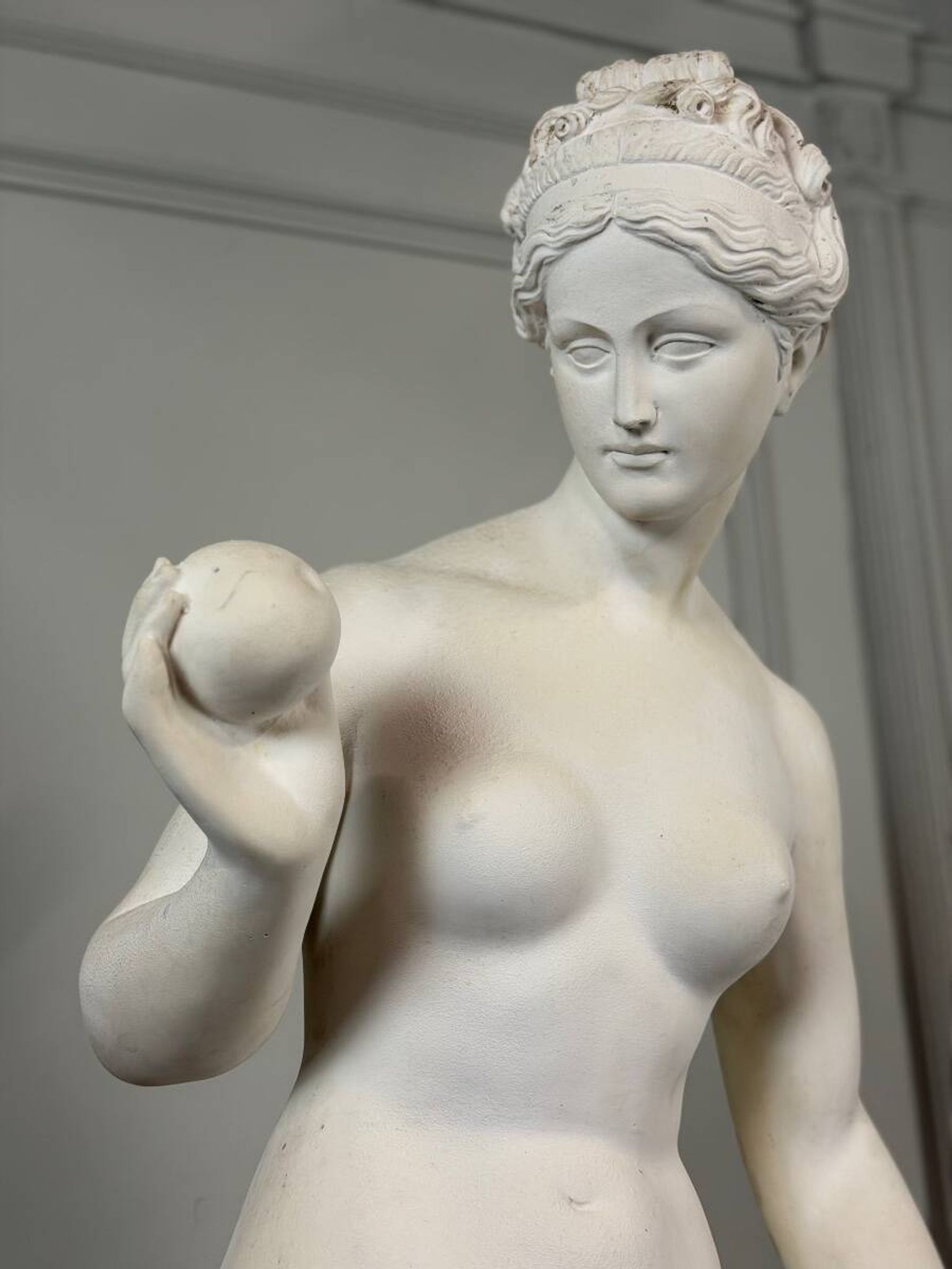 Venus with the Apple, based on the model by Bertel Thorvaldsen in reconstructed marble, 20th century.