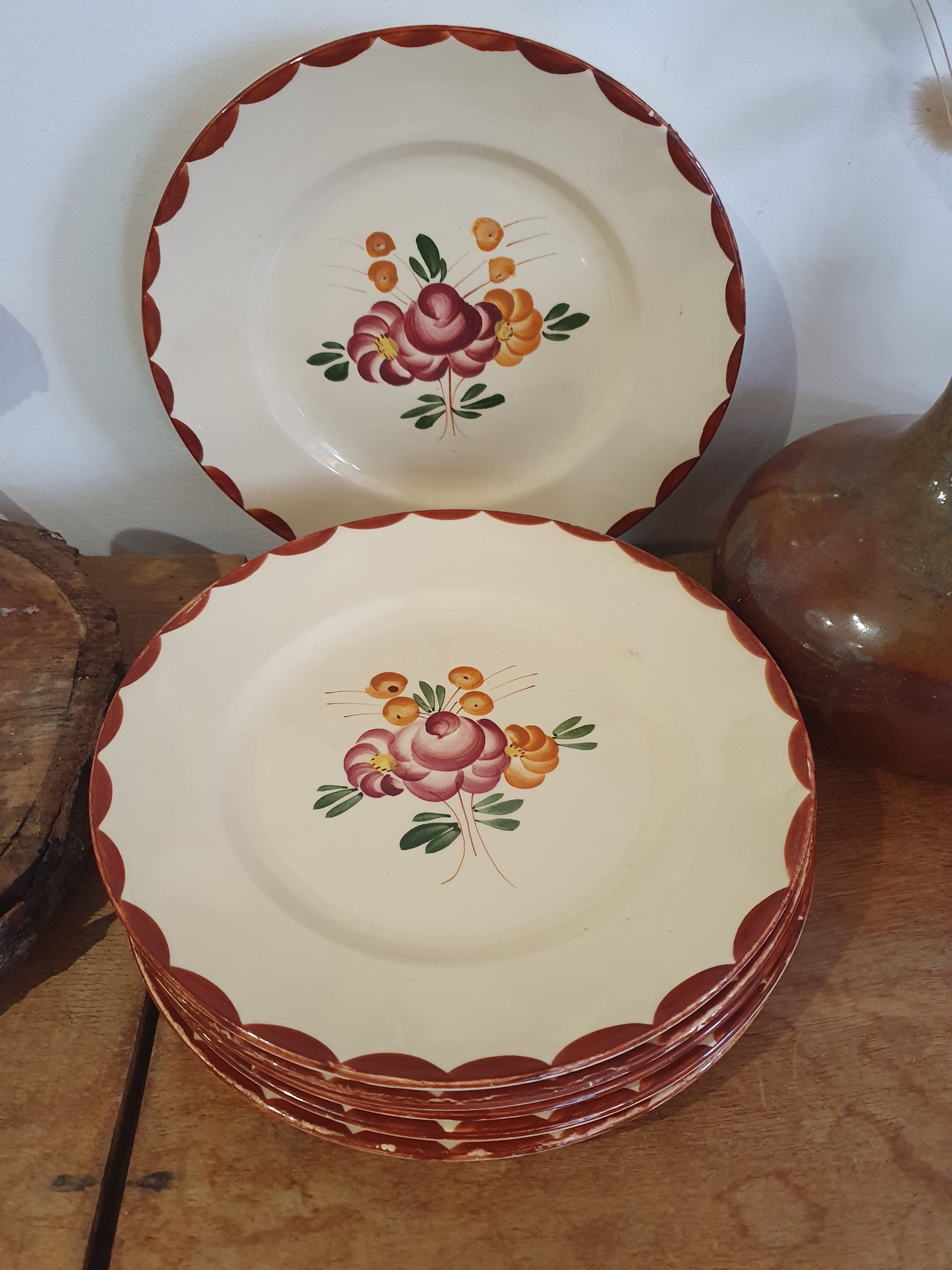 6 flower dessert plates