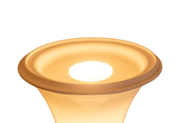 Enrico Tronconi "Bamboo" floor lamp, in white opaline glass. 1970s.